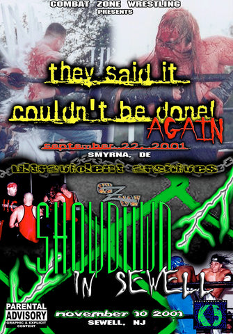 CZW "They Said It Couldn't Be Done Again" & "Showdown In Sewell" 9/22/2001 & 11/10/2001 DVD